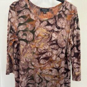 NWT - Karen Kane Amber Waves Brown Burnout Top - Size XL